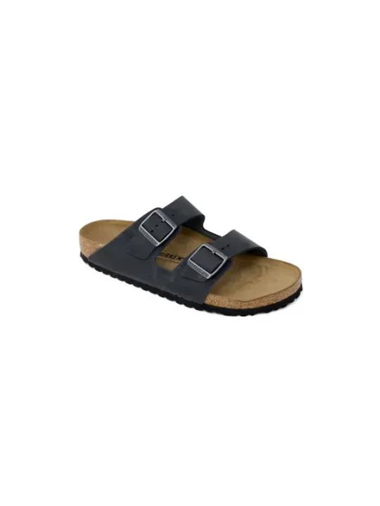 Schwarze Birkenstock Pantoletten mit Riemen