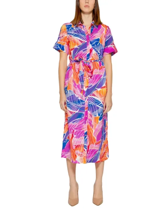 Tropisches Kleid mit leuchtendem Muster