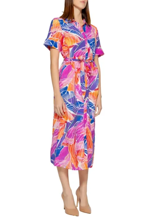 Buntes Vila Kleid mit Gürtel