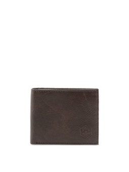 Dunkelbraunes Lederbifold Lumberjack Herrenbrieftasche