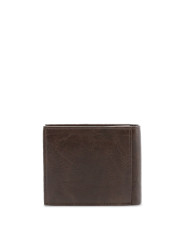 Dunkelbraunes Lederbifold-Portemonnaie Lumberjack Braun