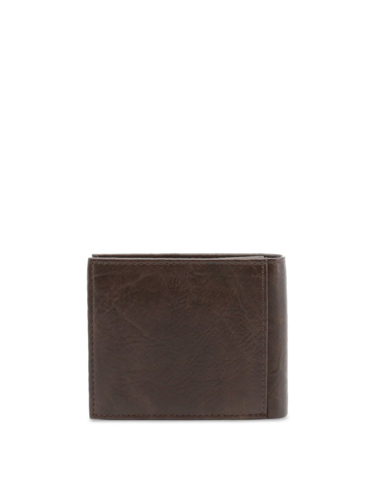Dunkelbraunes Lederbifold-Portemonnaie Lumberjack Braun