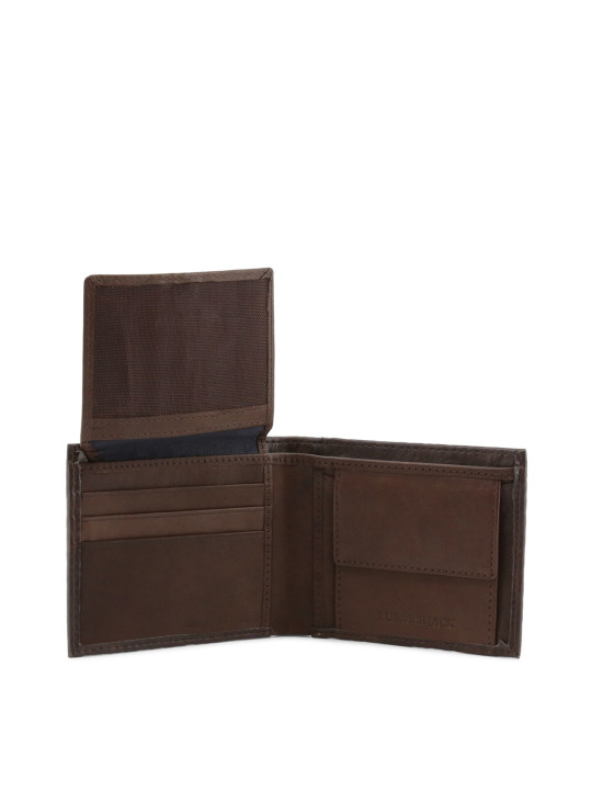 Dunkelbraunes Lederbifold Lumberjack Herrenbrieftasche