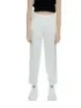 Gestreifte Cropped Hose weiß grau