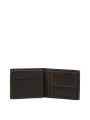 Schwarzes Lederbifold-Portemonnaie Lumberjack Detailansicht