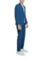 Blauer Wollanzug mit Pinostreifen