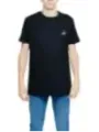 Schwarzes T-Shirt mit Vogel-Stickerei