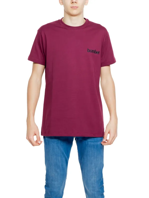 Merlotfarbenes T-Shirt mit Hunter-Logo Merlotfarbenes T-Shirt mit Hunter-Logo