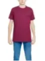 Merlotfarbenes T-Shirt mit Hunter-Logo