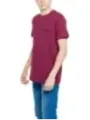 Burgunder Bomber T-Shirt mit lockerer Passform