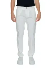 Weiße Slim Fit Stoffhose Borghese