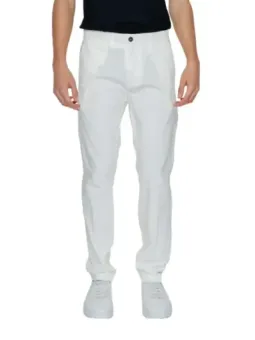 Weiße Slim Fit Stoffhose Borghese