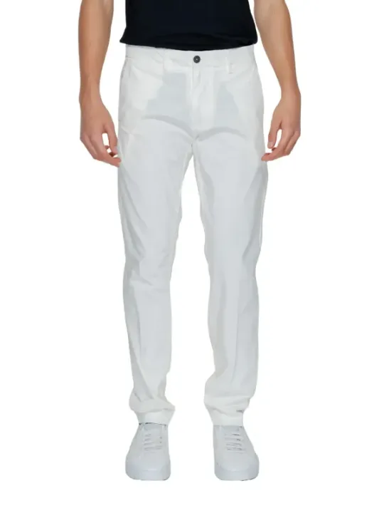 Weiße Slim Fit Stoffhose Borghese