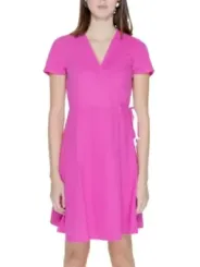 Pinkes ONLY Wickelkleid mit Taschen