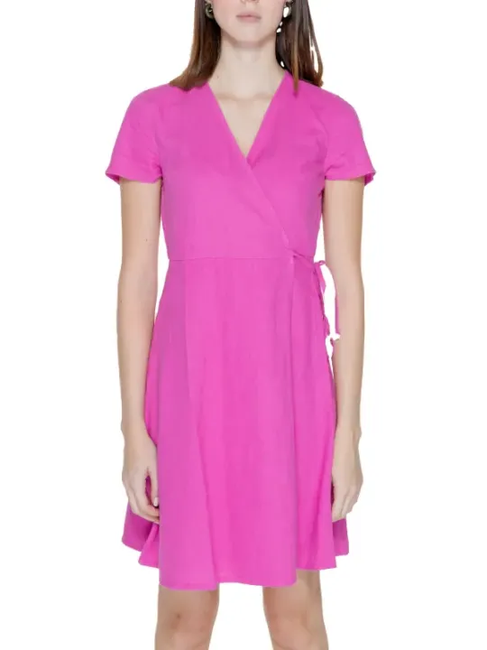 Pinkes ONLY Wickelkleid mit Taschen
