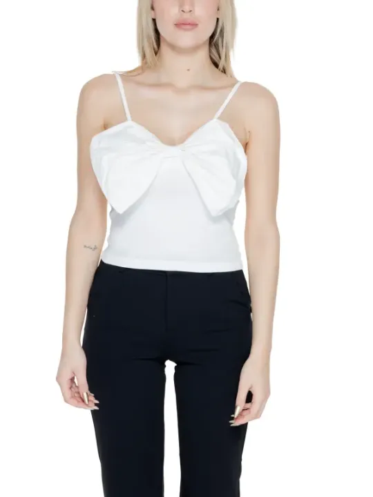 Weißes Camisole mit Schleifen Detail