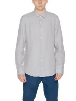 Graues Hemd mit Punktmuster