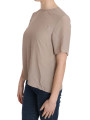 Tops & T-Shirts Elegante Beige Seide Mischung Rundhalsbluse 440,00 € 8059226484035 | Planet-Deluxe