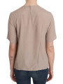 Tops & T-Shirts Elegante Beige Seide Mischung Rundhalsbluse 440,00 € 8059226484035 | Planet-Deluxe