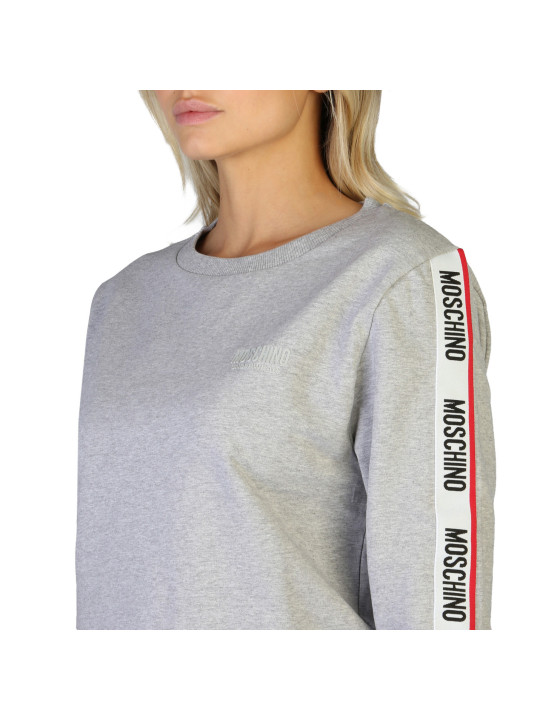 Graues Moschino Logo Langarmshirt