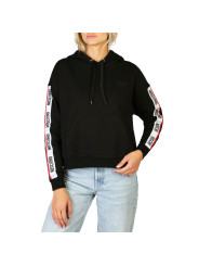 Schwarzer Moschino Kapuzenpullover mit Logo