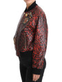 Jackets & Coats Red Leopard Bomber Leather Jacket with Crystal Buttons 7.700,00 € 8058091759415 | Planet-Deluxe