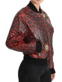 Jackets & Coats Red Leopard Bomber Leather Jacket with Crystal Buttons 7.700,00 € 8058091759415 | Planet-Deluxe
