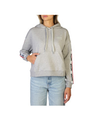 Moschino grauer Kapuzenpullover mit Logo