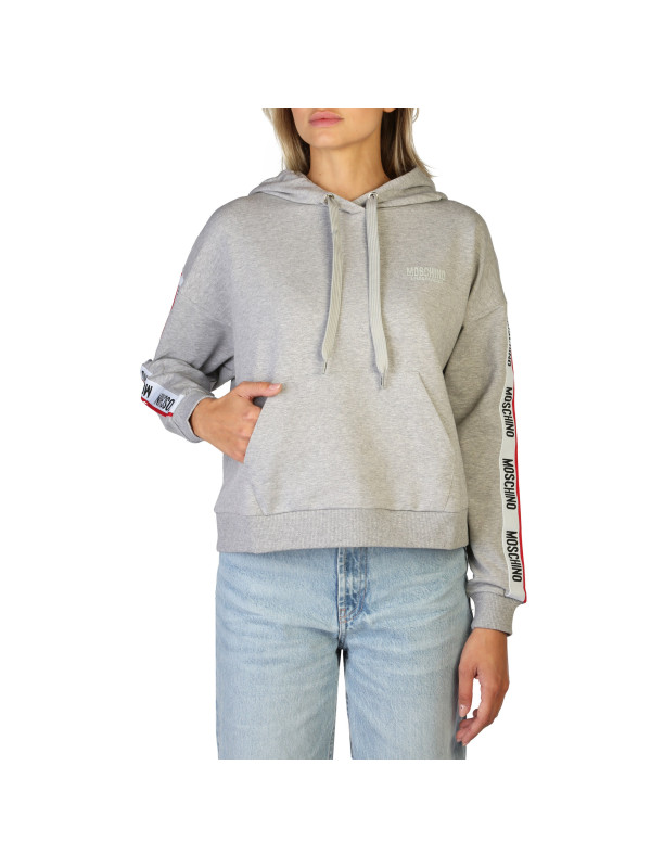 Moschino grauer Kapuzenpullover mit Logo Moschino grauer Kapuzenpullover mit Logo