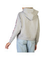 Grauer Moschino Kapuzenpullover Rückansicht Jeans
