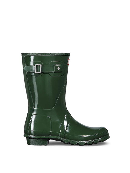 Grüne Hunter Regenstiefel mit Schnallen