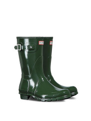 Grüne Hunter Gummistiefel kniehoch glänzend