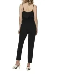 Schwarzer Spaghetti-Träger Jumpsuit mit Cropped-Hose