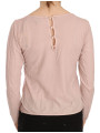Tops & T-Shirts Chic Pink See-Through Cotton Blouse 260,00 € 7333413030726 | Planet-Deluxe
