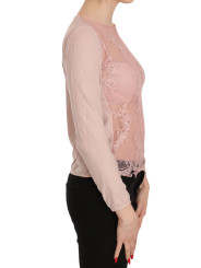 Tops & T-Shirts Chic Pink See-Through Cotton Blouse 260,00 € 7333413030726 | Planet-Deluxe