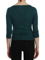 Tops & T-Shirts Chic Blue Green Cotton Cardigan Top 260,00 € 7333413030757 | Planet-Deluxe