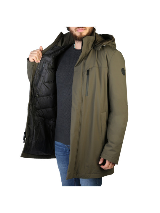 Grüne Woolrich Stretch-Mountain Herrenjacke