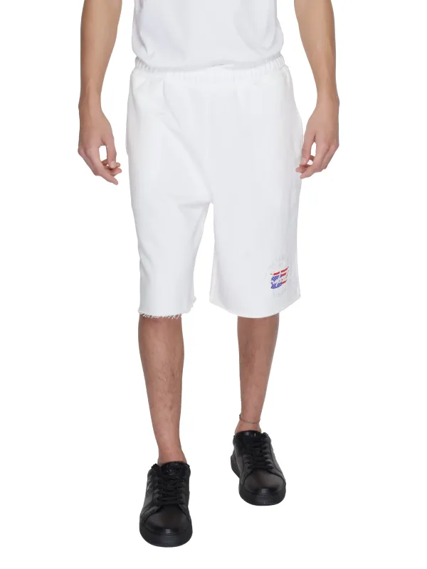 Weiße Shorts mit blauem Logo Weiße Shorts mit blauem Logo