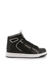 Schwarze Leder High-Top Sneaker