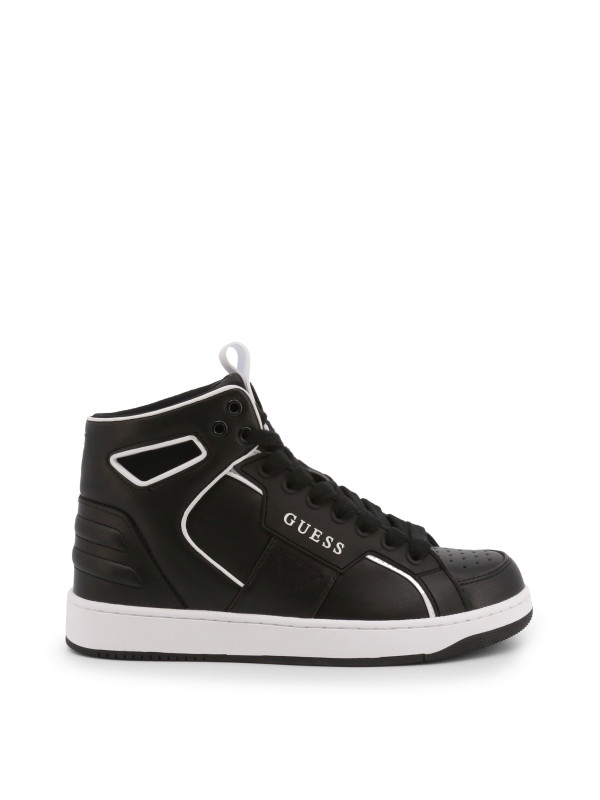 Schwarze Leder High-Top Sneaker Schwarze Leder High-Top Sneaker