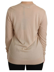 Tops & T-Shirts Elegant Beige Lace Crew Neck Cashmere Blouse 1.110,00 € 8057001884759 | Planet-Deluxe