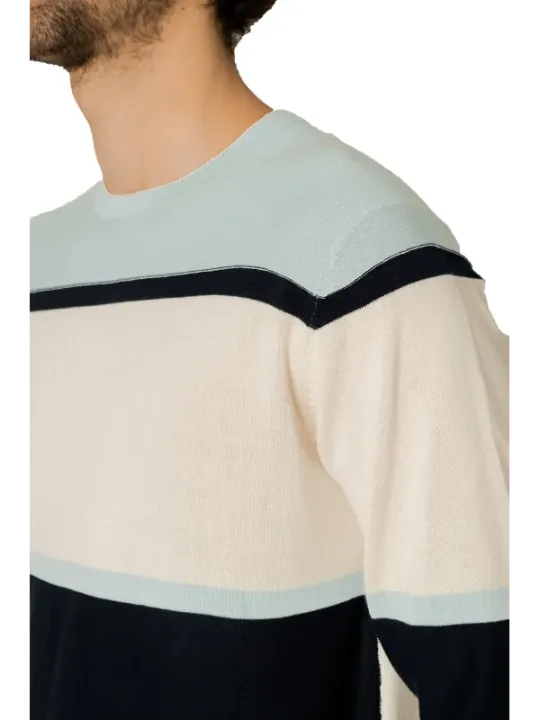 Hamaki-ho Pullover cremefarben schwarz hellblau