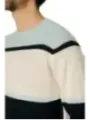 Hamaki-ho Pullover cremefarben schwarz hellblau