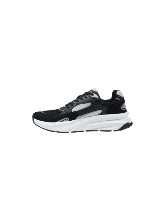 Schwarzer Sneaker mit silbernen Akzenten