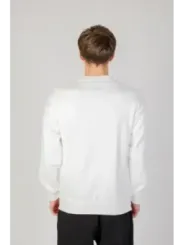 Weißer Sport-Sweatshirt mit Rundhalsausschnitt