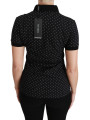 Tops & T-Shirts Elegant Black Dotted Polo Shirt 380,00 € 8059226958055 | Planet-Deluxe