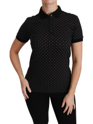 Tops & T-Shirts Elegant Black Dotted Polo Shirt 380,00 € 8059226958055 | Planet-Deluxe