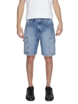 Leichte blaue Denim-Shorts mit Taschen