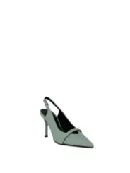 Grüne Leder Slingback High Heels