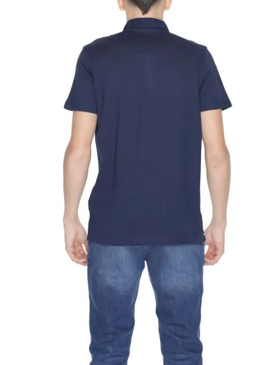 Marineblaues Baumwoll-Polohemd
